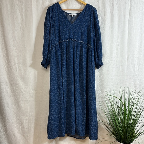 The Nines By Hatch Blue Floral Midi Dress Size XXL - Picture 2 of 9